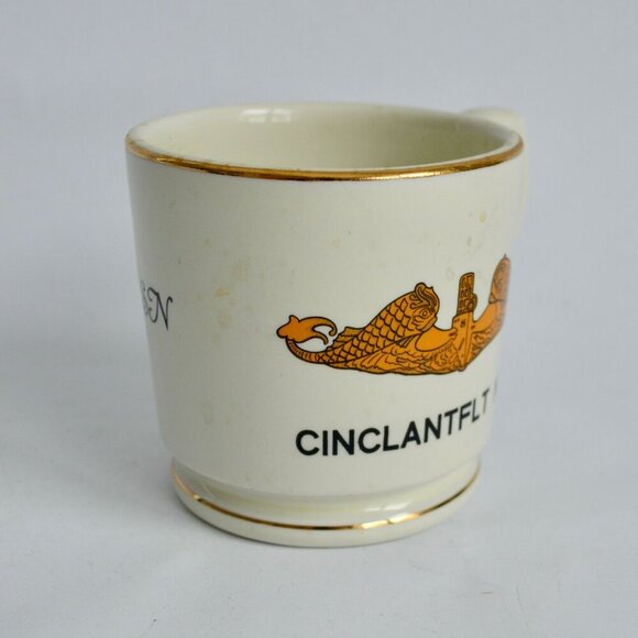 Vintage Shaving Mug Navy CINCLANTFLT NNPEB Gold Trim USN - Picture 2 of 7